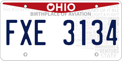OH license plate FXE3134