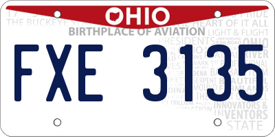 OH license plate FXE3135