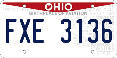 OH license plate FXE3136