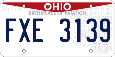 OH license plate FXE3139
