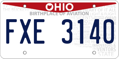 OH license plate FXE3140