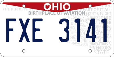OH license plate FXE3141