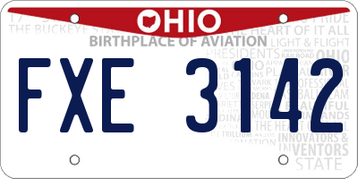 OH license plate FXE3142