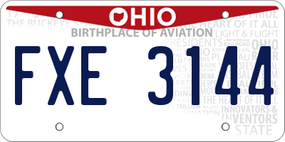 OH license plate FXE3144