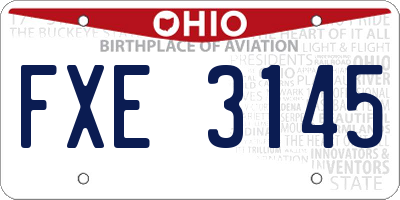 OH license plate FXE3145