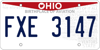 OH license plate FXE3147