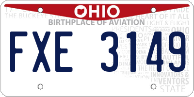 OH license plate FXE3149