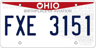 OH license plate FXE3151