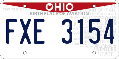 OH license plate FXE3154