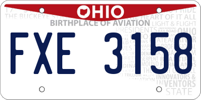 OH license plate FXE3158