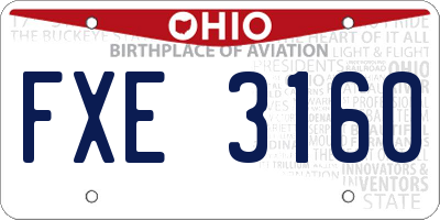 OH license plate FXE3160