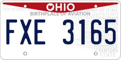 OH license plate FXE3165