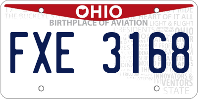 OH license plate FXE3168