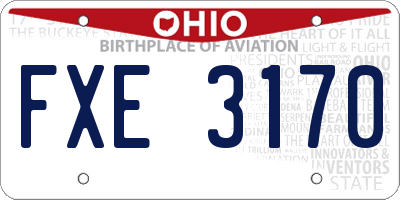 OH license plate FXE3170