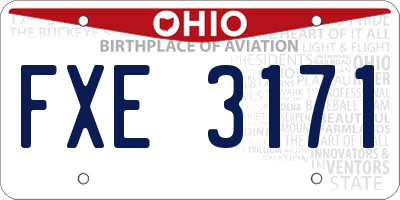 OH license plate FXE3171