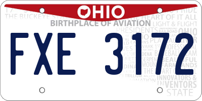 OH license plate FXE3172