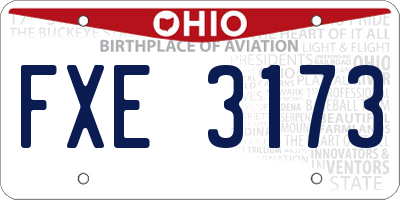 OH license plate FXE3173