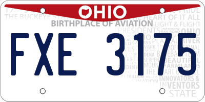 OH license plate FXE3175
