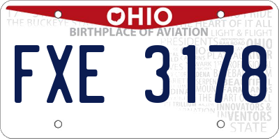 OH license plate FXE3178