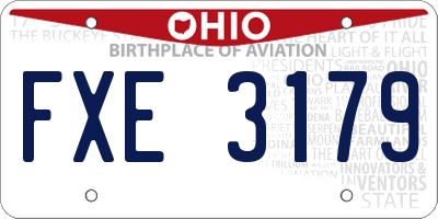 OH license plate FXE3179