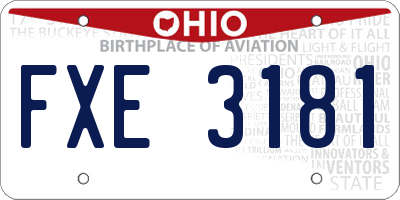 OH license plate FXE3181