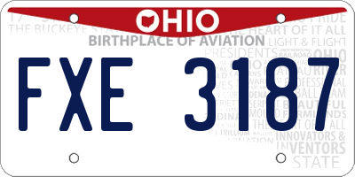 OH license plate FXE3187