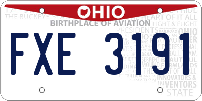 OH license plate FXE3191