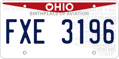 OH license plate FXE3196