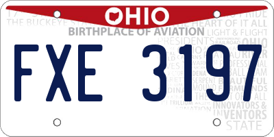 OH license plate FXE3197
