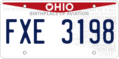 OH license plate FXE3198