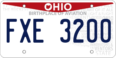OH license plate FXE3200