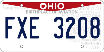 OH license plate FXE3208
