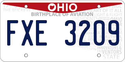 OH license plate FXE3209