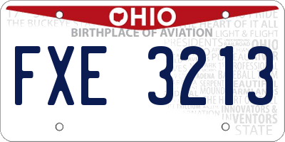 OH license plate FXE3213