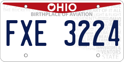 OH license plate FXE3224