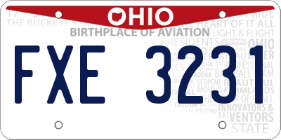 OH license plate FXE3231