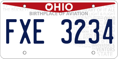 OH license plate FXE3234