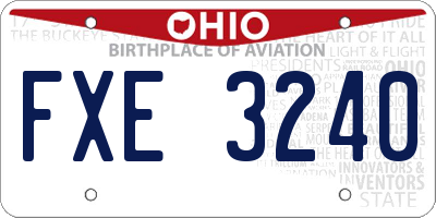 OH license plate FXE3240