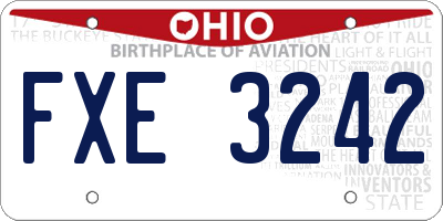 OH license plate FXE3242