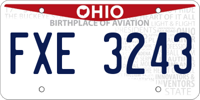 OH license plate FXE3243