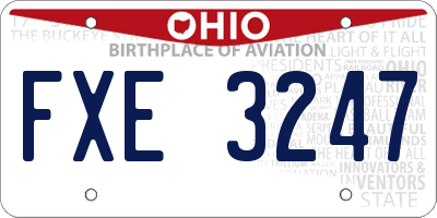 OH license plate FXE3247