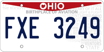 OH license plate FXE3249