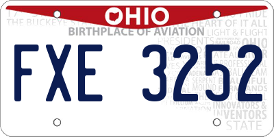 OH license plate FXE3252