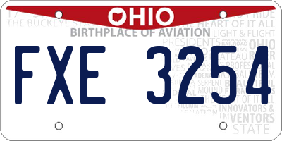 OH license plate FXE3254