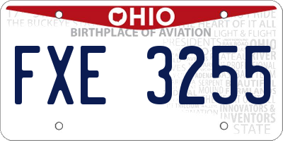 OH license plate FXE3255