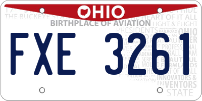 OH license plate FXE3261