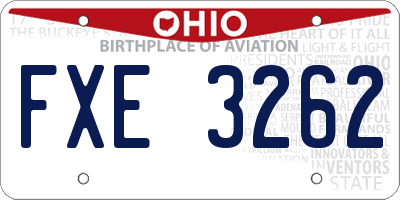 OH license plate FXE3262