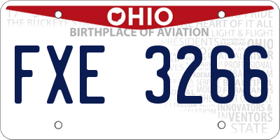 OH license plate FXE3266