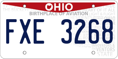 OH license plate FXE3268