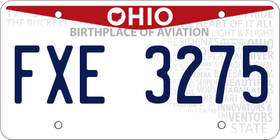 OH license plate FXE3275